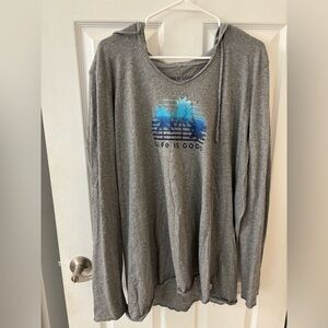 Life is Good‎ Hoodie with Blue Graphic